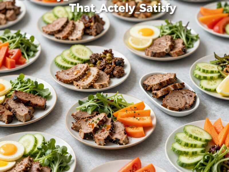 Colorful plates of healthy lunch options