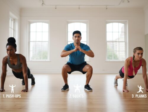 3 Bodyweight Strength Exercises for Beginners No Equipment