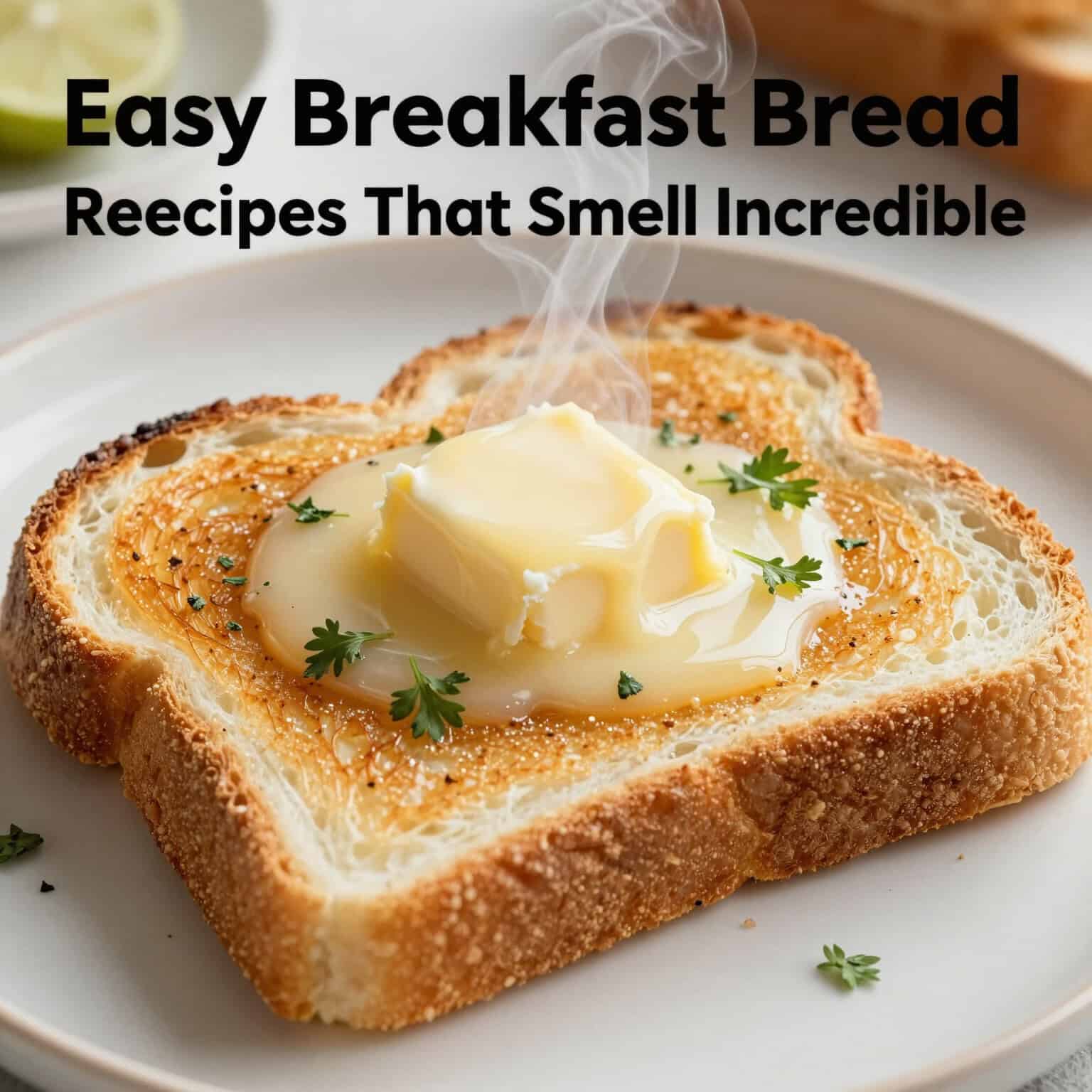 Butter melting on toasted bread