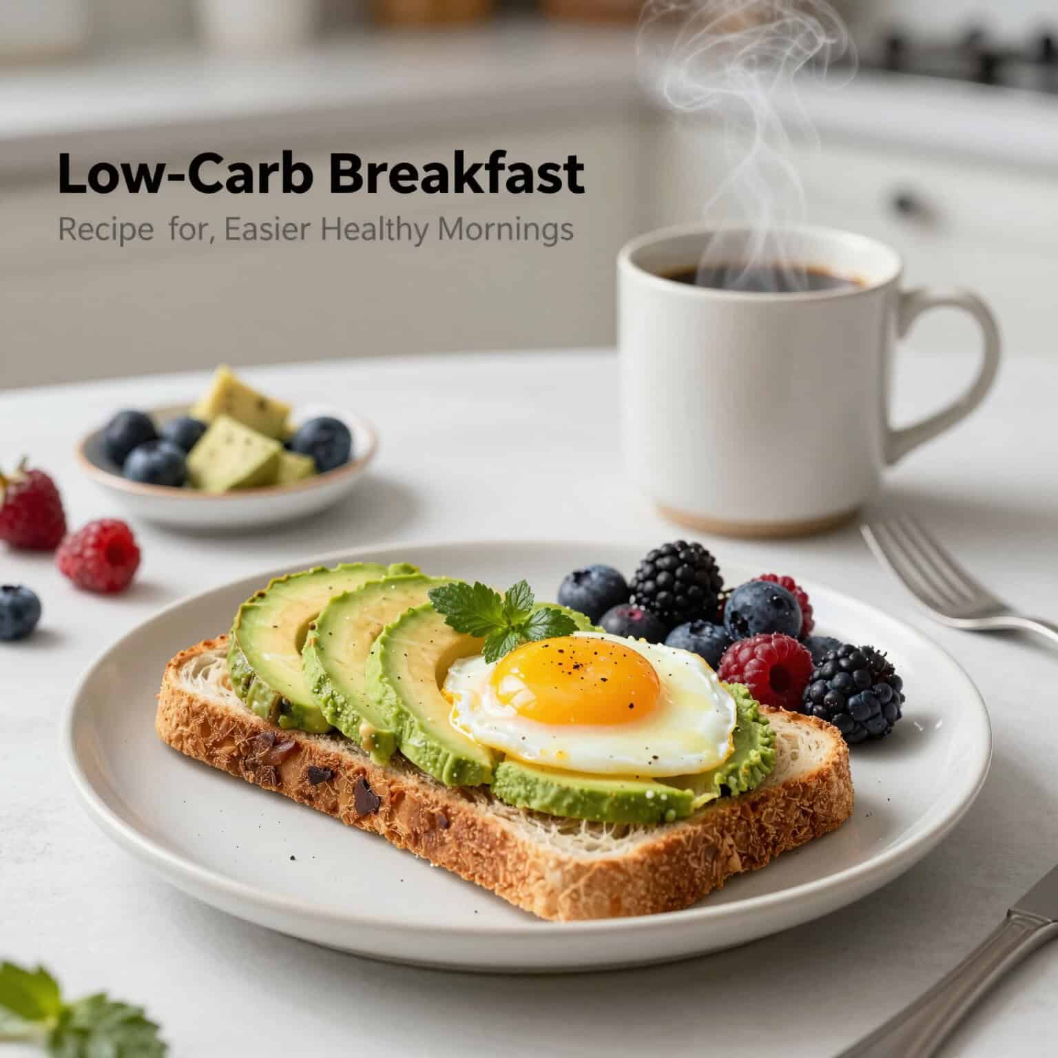 Avocado toast with egg and berries