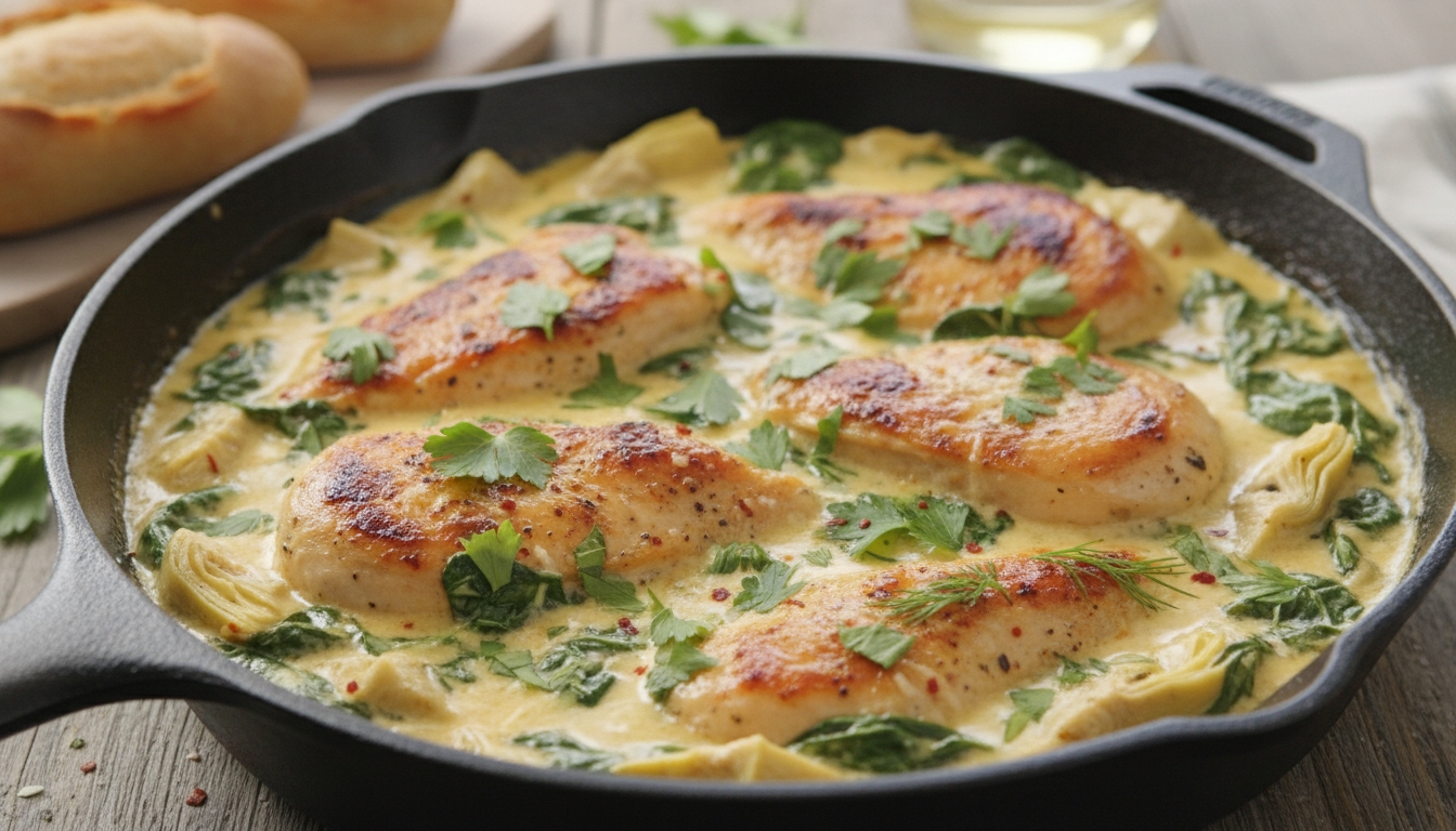 Spinach_Artichoke_Chicken_Is_the_Creamy_OnePan_Dinner_That_Feels_Like_a_Treat_Not_a_Chore