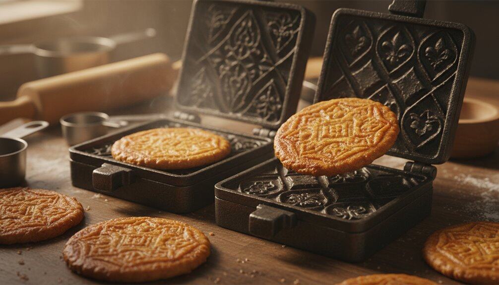 Delicious waffles being cooked in patterned waffle irons, ready to serve as a tasty breakfast or snack, highlighting a home-cooked, health-conscious approach to fitness and nutrition.
