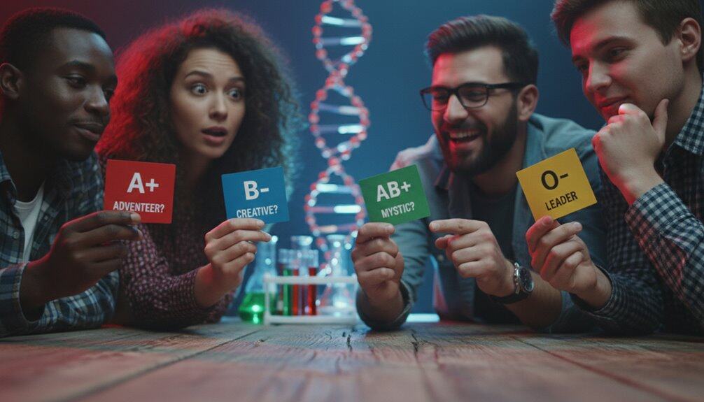 Efficient DNA testing process with a diverse group analyzing blood type and DNA traits to understand genetics and health insights easily.