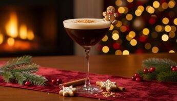 festive coffee based cocktail with gingerbread spice
