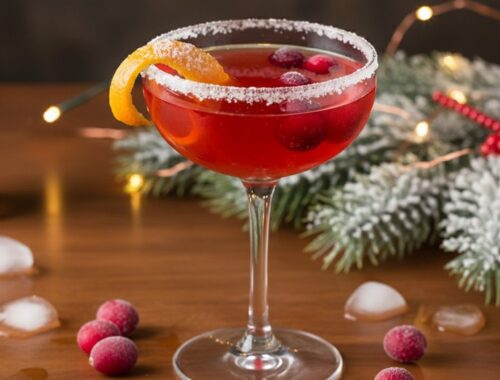 festive cranberry cocktail with triple sec