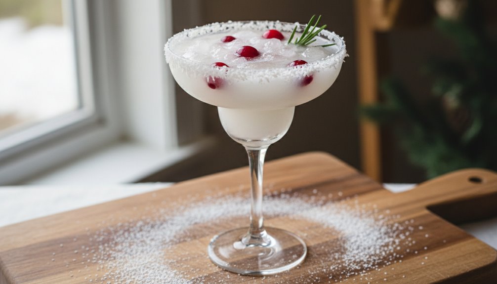 White Christmas Margarita Recipe (Coconut-Cranberry) 3 festive elegant impressive instagram worthy