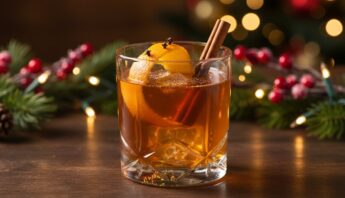 festive spiced citrusy old fashioned cocktail
