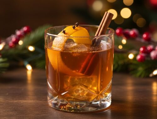 festive spiced citrusy old fashioned cocktail
