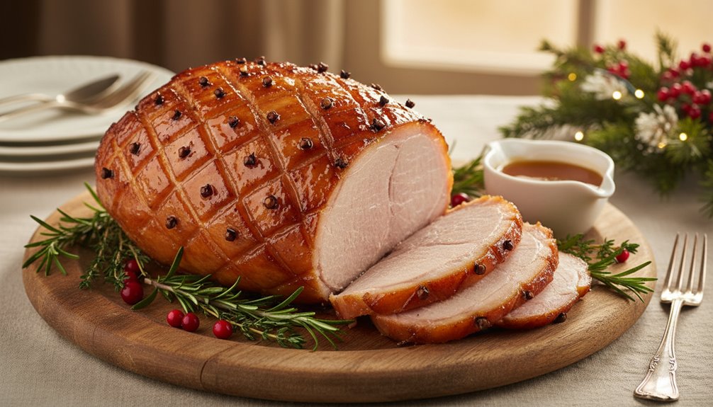 Christmas Gammon Recipe With Sticky Honey-Mustard Glaze 1 honey mustard glazed christmas gammon