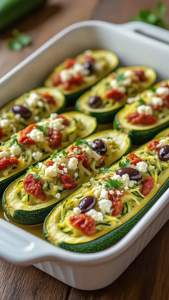 mediterranean stuffed zucchini boats
