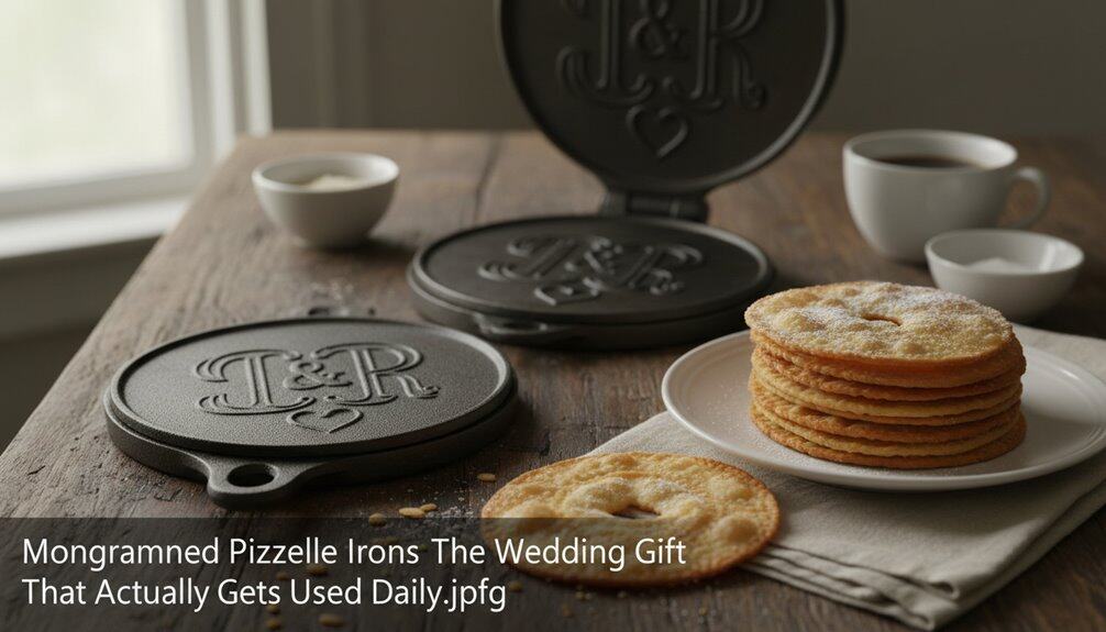 Delicious cookies and heart-shaped pizzle irons on a rustic wooden table, perfect for breakfast or gifting. Featuring embossed iron molds and freshly baked cookies, ideal for cozy mornings or special occasions.