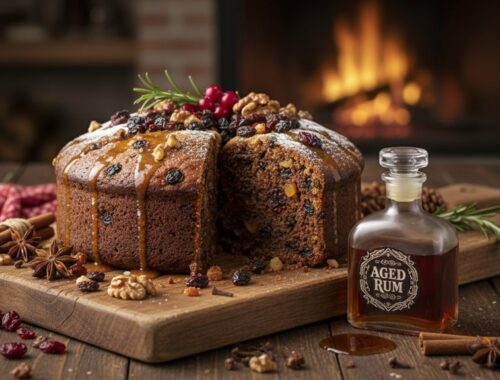 rich plum cake with rum