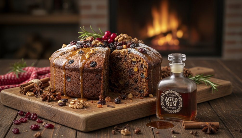 rich plum cake with rum