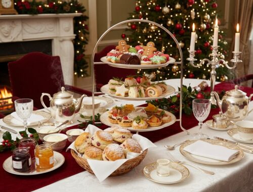savory scone and sweet christmas tea