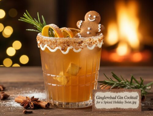 spiced holiday gingerbread gin cocktail