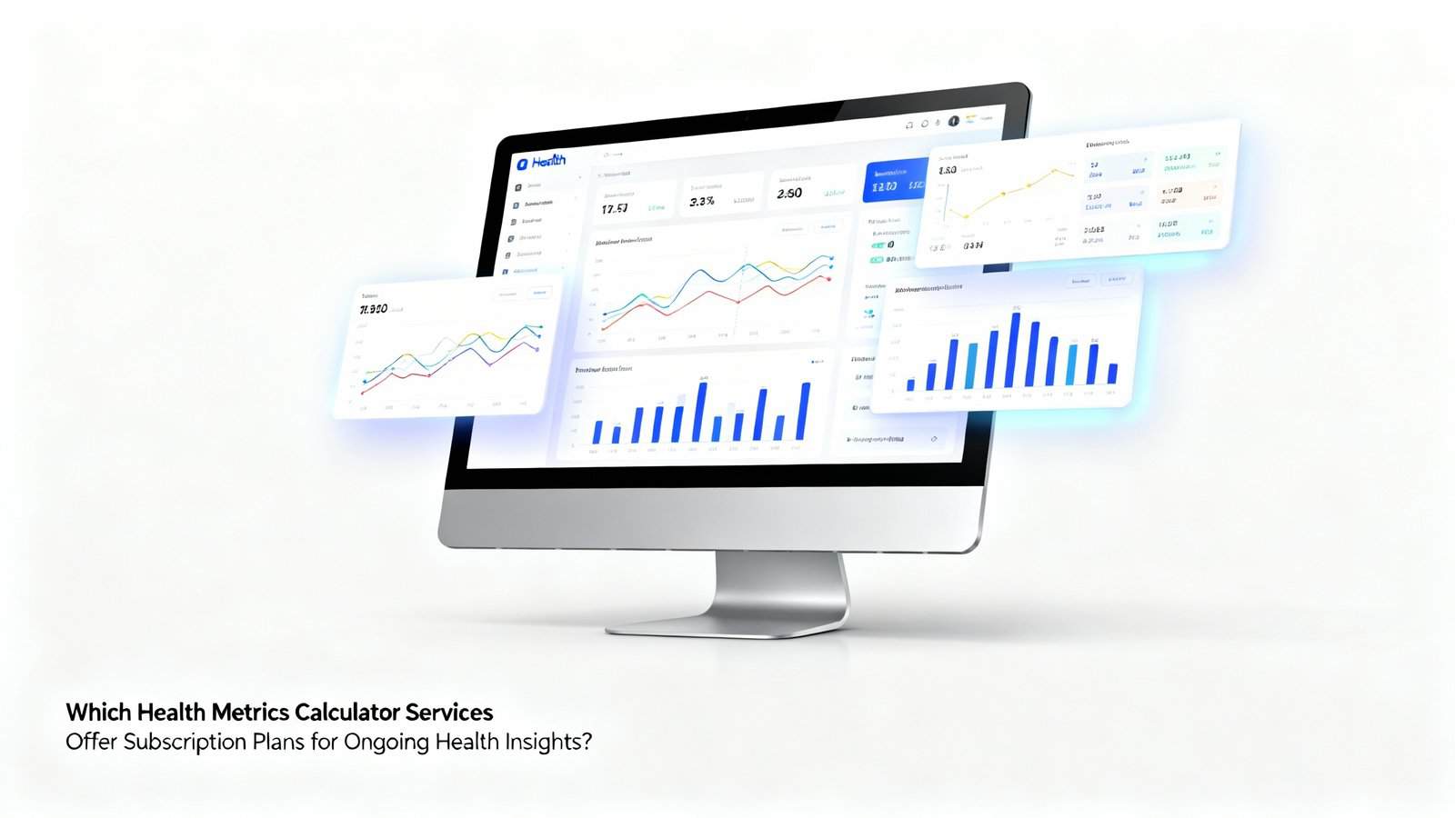 A computer screen displaying various health and fitness metrics with colorful graphs and data analytics for ongoing health insights.