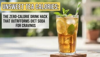 A refreshing glass of unsweetened iced tea with lemon and mint, highlighting a zero-calorie drink hack that can help curb cravings and support weight management.